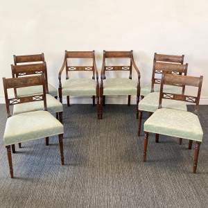 George III Sheraton Period Eight Mahogany Dining Chairs