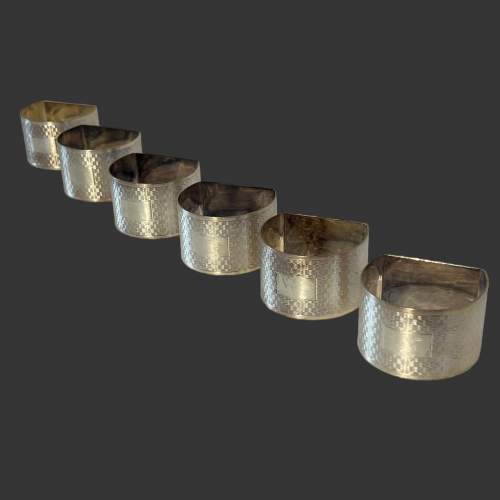 Set of Six Edwardian Silver Napkin Rings image-1