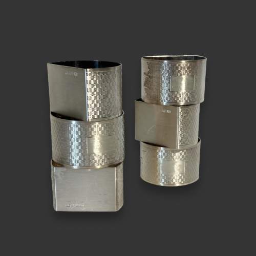 Set of Six Edwardian Silver Napkin Rings image-2