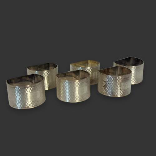 Set of Six Edwardian Silver Napkin Rings image-3