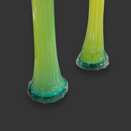Pair of Vintage Tall Glass Vases image-5