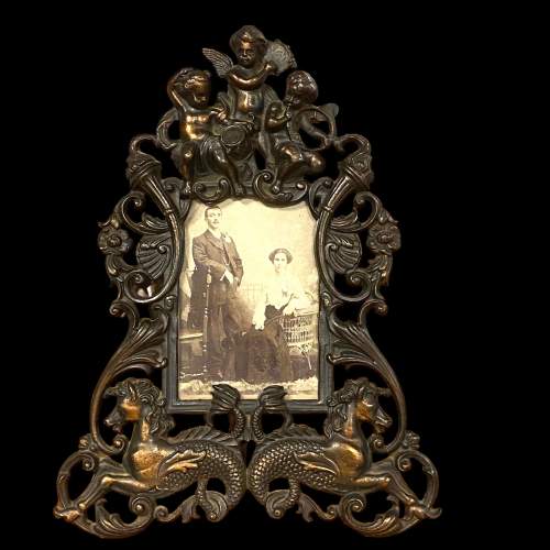 Pair of Decorative Victorian Cast Iron Photograph Frames image-2