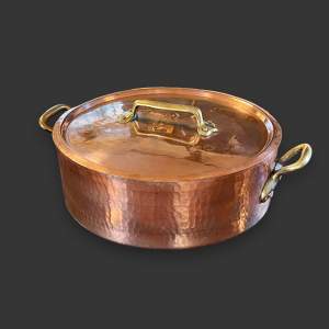 Antique Jacquotot French Copper Sauce Pan with Lid