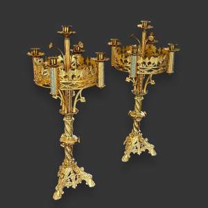 Pair of Antique French Gilded Candelabra