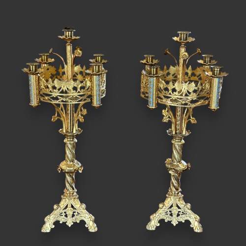 Pair of Antique French Gilded Candelabra image-2