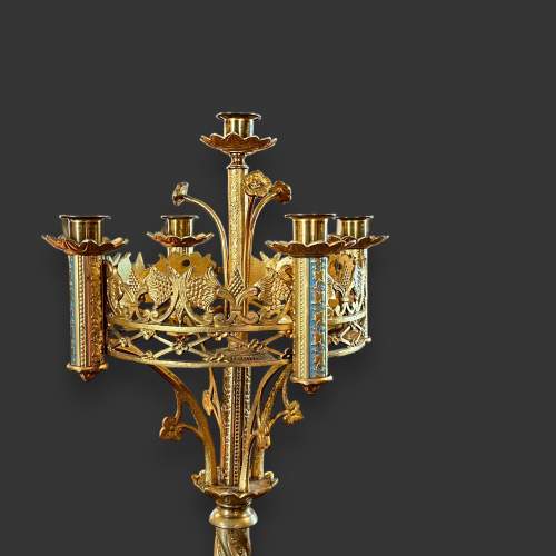 Pair of Antique French Gilded Candelabra image-3
