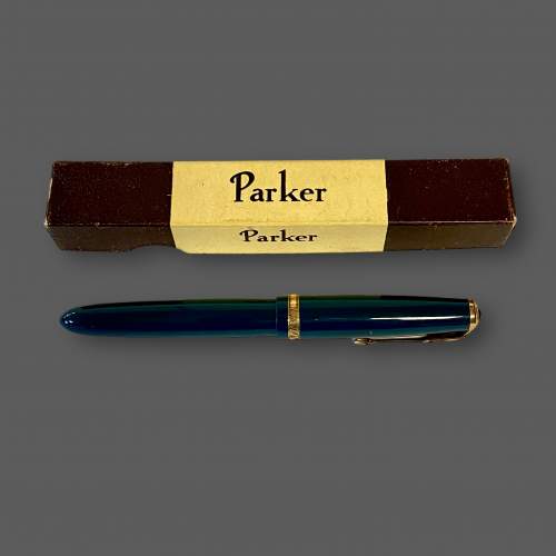 Mid 20th Century Parker Quink Green Duofold Fountain Pen image-1