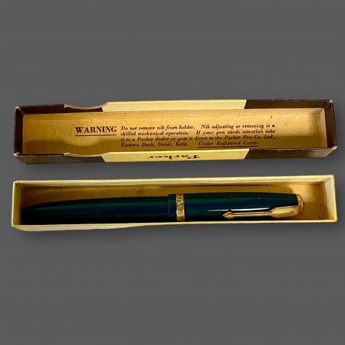 Mid 20th Century Parker Quink Green Duofold Fountain Pen image-5