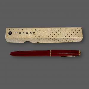 Mid 20th Century Parker Quink Red Duofold Fountain Pen