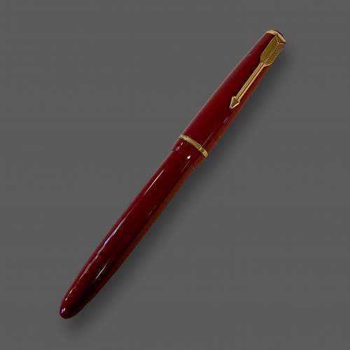 Mid 20th Century Parker Quink Red Duofold Fountain Pen image-2