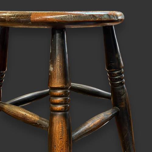 Antique Country Wooden Stool image-4