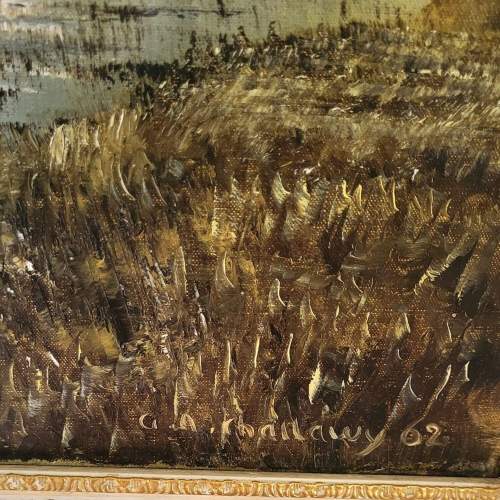 Large 1962 Framed Oil on Canvas - Ducks over Wetlands – Signed image-3
