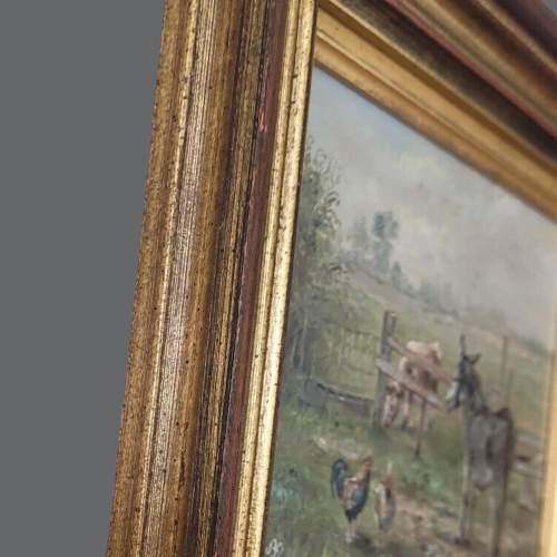 Victorian Oil on Board Painting - Signed image-5