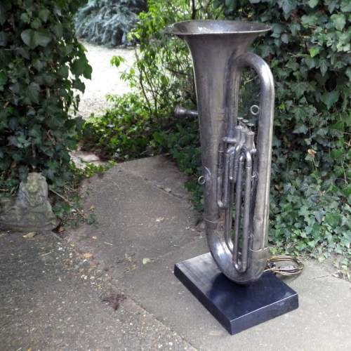 Fab Vintage Besson Tuba Upcycled Steampunk Uplighter Lamp image-6