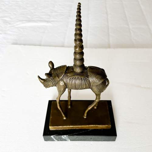 A Surrealist Bronze after Salvador Dali - Cosmic Rhino image-2