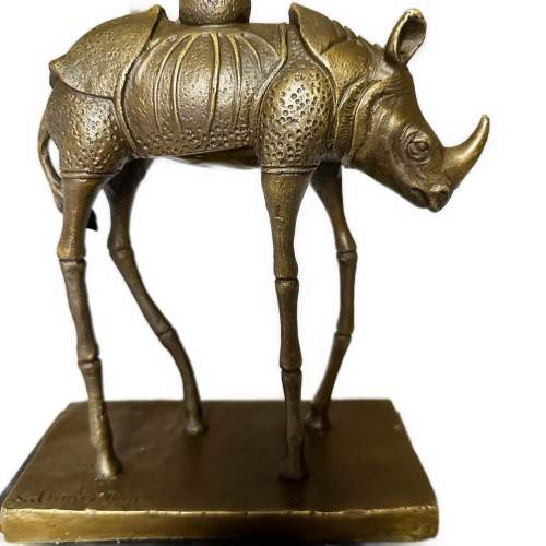 A Surrealist Bronze after Salvador Dali - Cosmic Rhino image-3