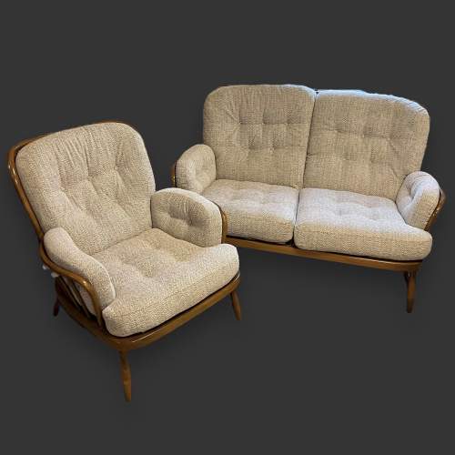 Ercol Golden Dawn Jubilee Settee and Chair image-1