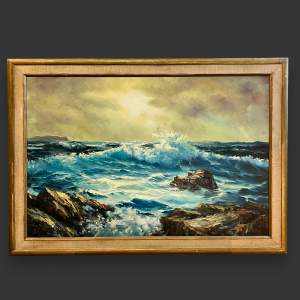 H Maan Oil on Canvas Seascape Painting
