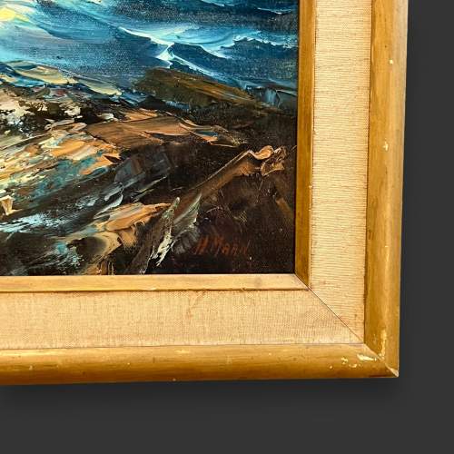 H Maan Oil on Canvas Seascape Painting image-4