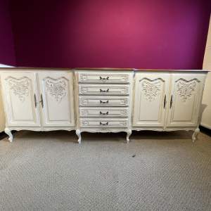 Large French Painted Four door Sideboard