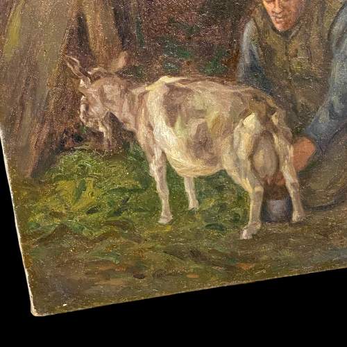 Early 20th Century Oil on Canvas Farm Scene image-2