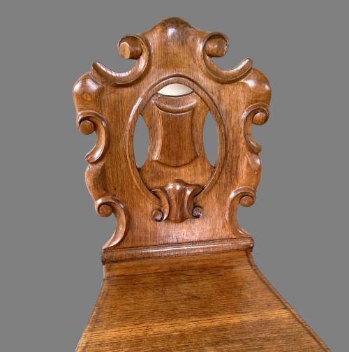 A Pair of Mid Victorian Oak Hall Chairs image-4
