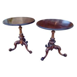 A Pair of Walnut Occasional Tables