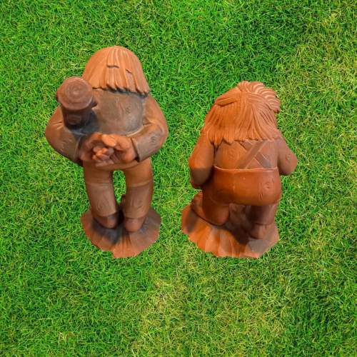 Pair of Early 20th Century Carved Wood Gnomes image-2