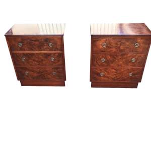 Pair of Good Quality Antique Burr Walnut Bedside Chests