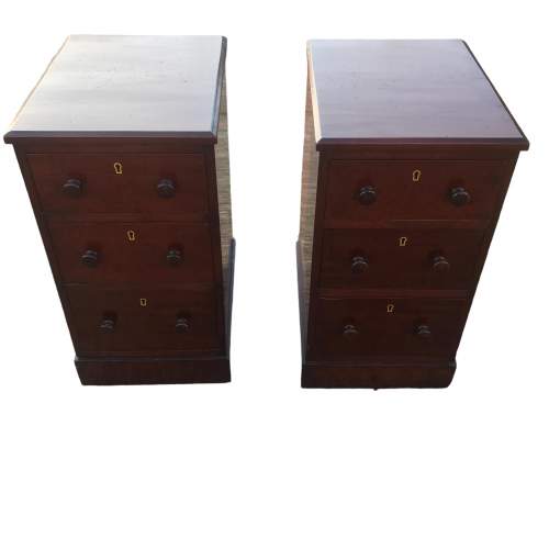 Pair of Antique Mahogany Bedside Chests image-1
