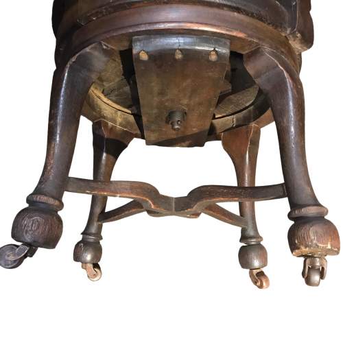 Antique Victorian Oak Swivel Office Armchair image-4