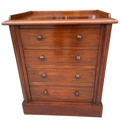 Miniature Mahogany Chest of Four Long Drawers image-1