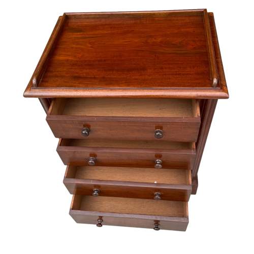 Miniature Mahogany Chest of Four Long Drawers image-2