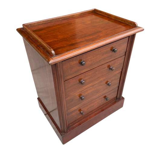 Miniature Mahogany Chest of Four Long Drawers image-3