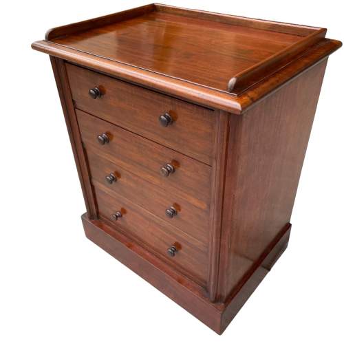 Miniature Mahogany Chest of Four Long Drawers image-4