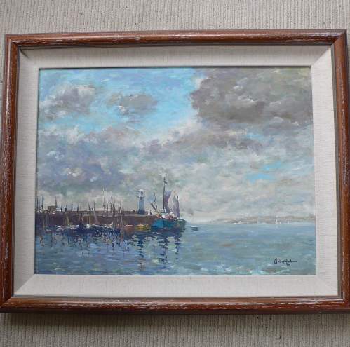 St. Ives Harbour - Cornwall by John Ambrose RSMA. Oil on Board. image-1