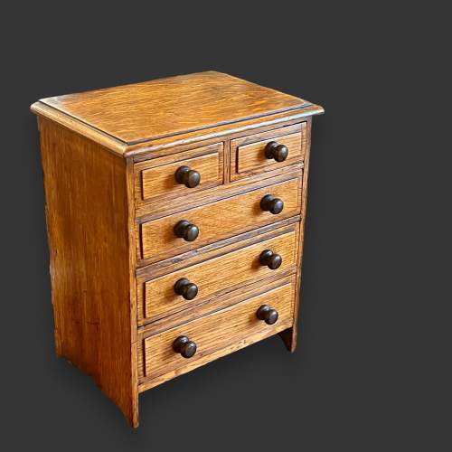 Victorian Oak Miniature Chest of Drawers image-1