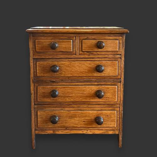 Victorian Oak Miniature Chest of Drawers image-2