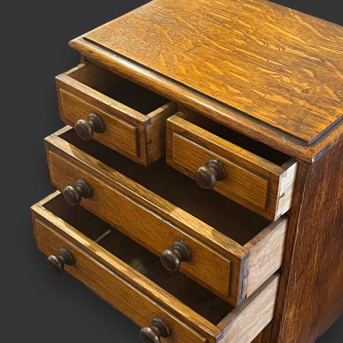 Victorian Oak Miniature Chest of Drawers image-4