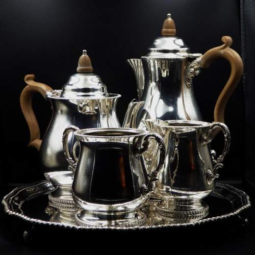 Good Quality Original English Silver Plated Teaset with Tray image-1
