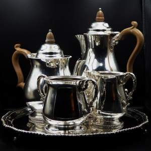 Good Quality Original Manor Plate Silver Plated Teaset with Tray
