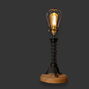 Vintage Wrought Iron Steampunk Lamp