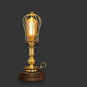 Vintage Brass Candle Steam Punk Lamp