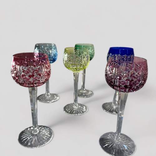 Set of Six Saint Louis Coloured Wine Glasses image-3
