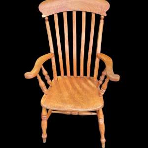 A Victorian Beech and Elm Lath Back Chair