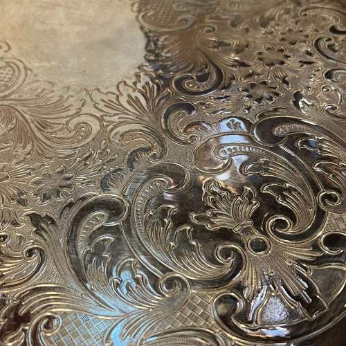 Large Early 20th Century Silver Plated Gallery Tray image-5