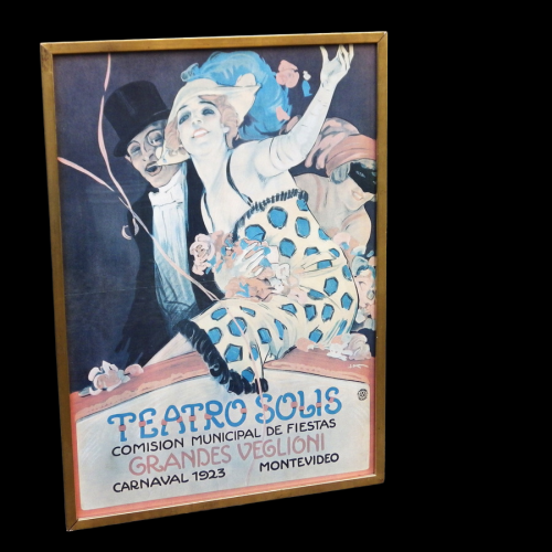Art Nouveau Revival Teatro Solis Vintage Framed Poster image-1