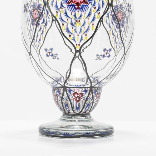 Early 20th Century Bohemian Secessionist Glass Vase image-4