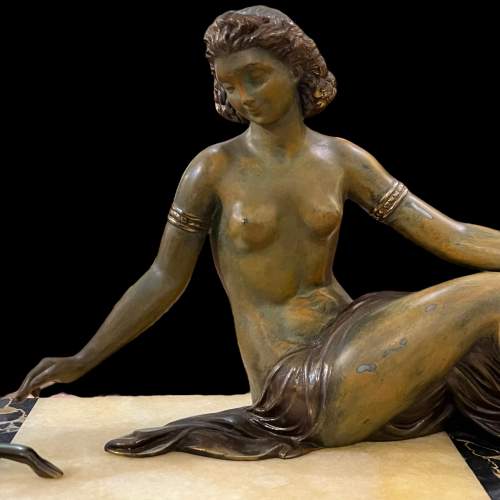 Art Deco Spelter Figure of a Woman and Fawn image-6