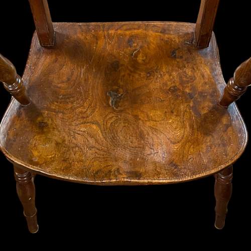 Early 19th Century Yew and Elm Oxfordshire Bar Back Chair image-5